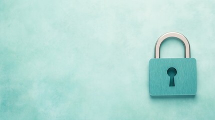 Fototapeta premium Secure Your Digital World: Emphasizing the Importance of Endpoint Security in Modern Cyber Defense with a Teal Lock Symbolizing Protection and Safety in Technology and Data Privacy