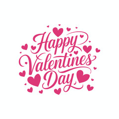 Fototapeta premium Happy Valentines Day typography vector illustration.