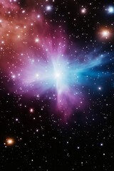 Fototapeta premium Ethereal nebula in a cosmic scene with vibrant pink and blue hues, perfect for space exploration and science-themed concepts
