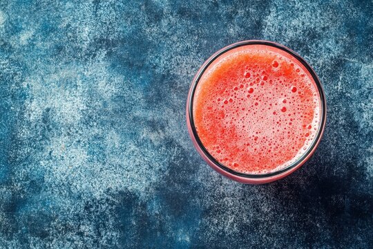 Refreshing glass of bright red watermelon juice