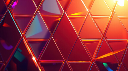 An abstract digital artwork, a complex network of interconnected dark and bright triangular shapes forming a complex three-dimensional structure.