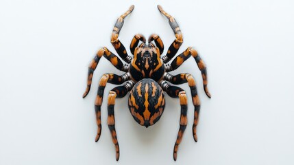 Ornate spider, top view, white background, detailed insect