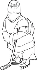 Penguin Ice hockey Ice hockey stick Animal Vector Graphic Art Illustration