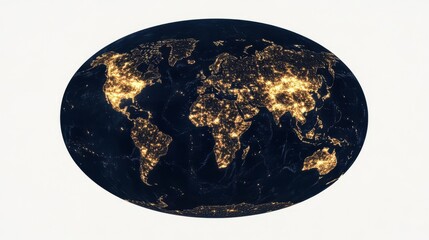 A stunning satellite view of Earth illuminated at night.