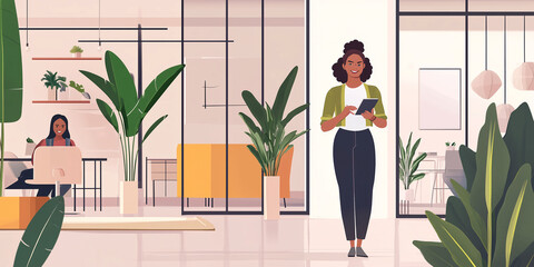 Collaborative Teamwork in a Cartoon-Style Office Setting