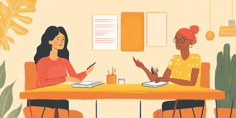 Collaborative Teamwork in a Cartoon-Style Office Setting