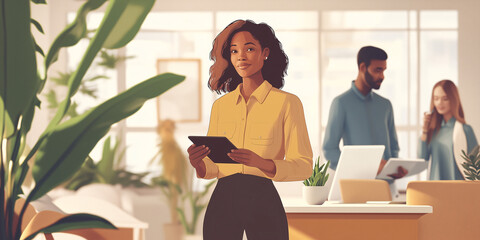 Collaborative Teamwork in a Cartoon-Style Office Setting