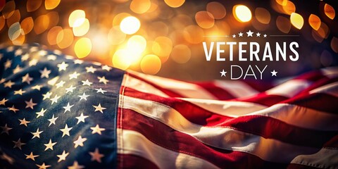 Low Light Veterans Day Background with Text Space - Patriotism Remembrance Tribute