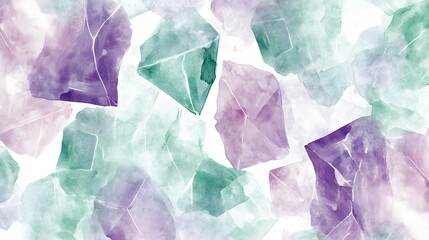 Obraz premium Watercolor Abstract Gemstone Crystal Pattern Design