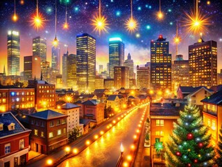 Luminous Thanks: Night Photography Celebrating Thank You Day - Glowing Cityscape