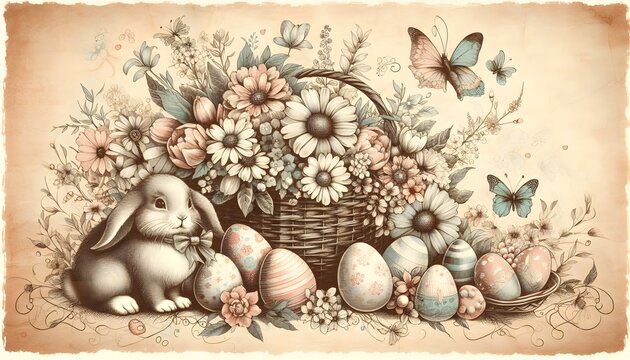 Retro Easter Illustration
