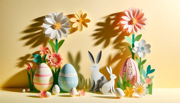 3D Paper Easter Art Handcrafted