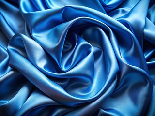 Fototapeta premium Luxurious Blue Satin Fabric Background: Blurred Texture for Interior Design & Fashion