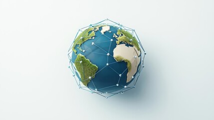 A digital globe showcasing the interconnected world design.