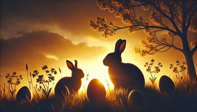Bunny Silhouettes at Sunrise
