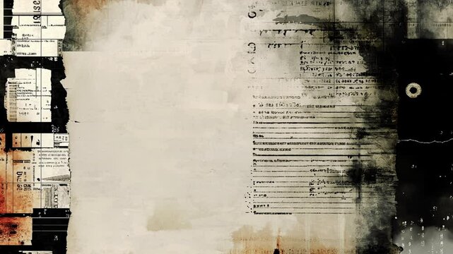 Grunge motion background with aged paper overlay, looped animated.