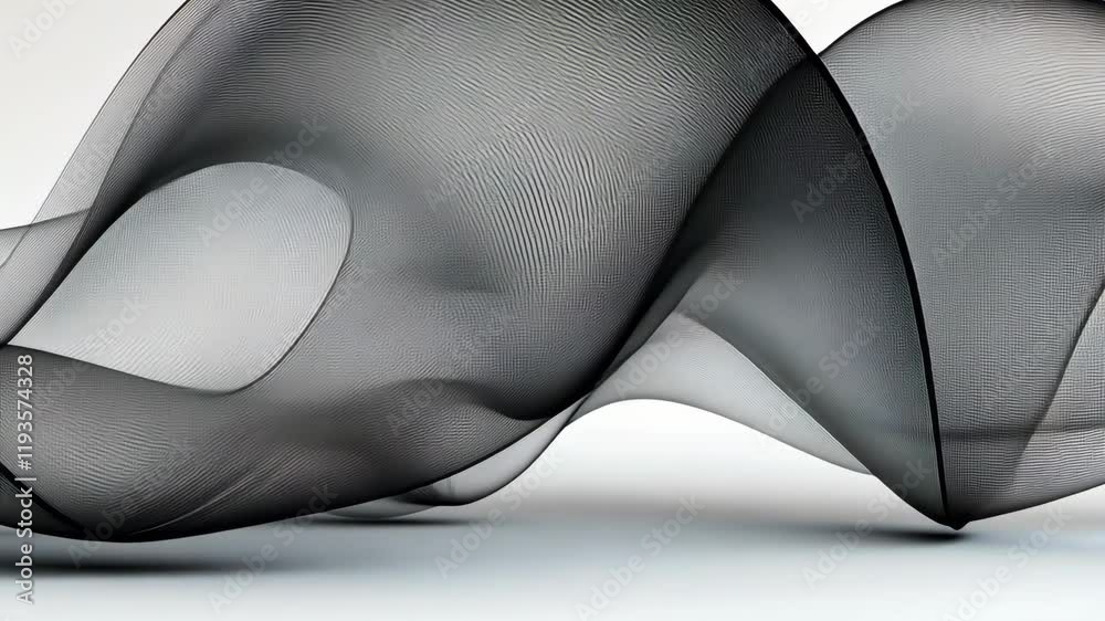 Poster abstract black wave pattern creates a modern and elegant design with flowing lines and intricate cur