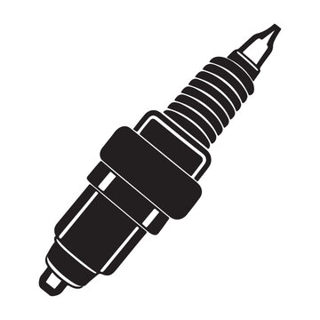 recommend clip art: Spark Plug silhouette, black and white silhouette, vector and illustration