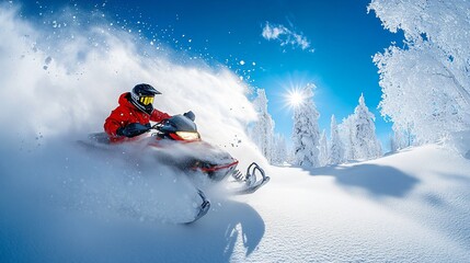man on a snowmobile