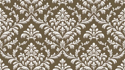 Fototapeta premium Elegant Damask Pattern in Navy and Cream