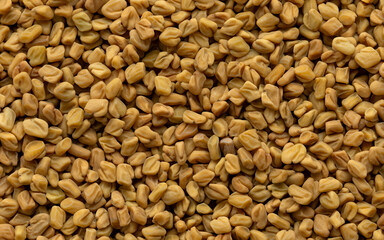 Fenugreek (methi) seeds background texture. 