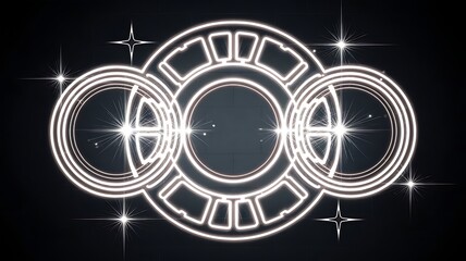 Futuristic Target Focusing Graphic on Black Background