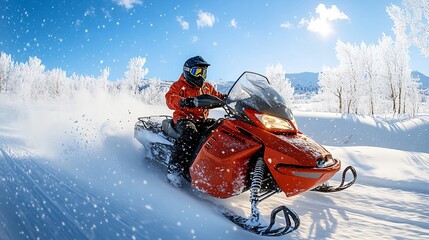 winter leisure with snowmobile