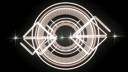 Futuristic Target Focusing Graphic on Black Background