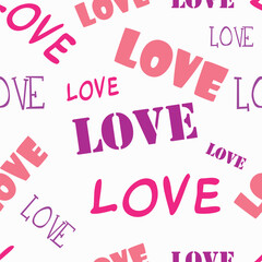 seamless texture, pattern. love text, vector graphics. Valentine's Day, February 14th. background for the design.