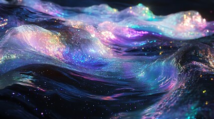 Obraz premium Iridescent Waves Sparkle With Cosmic Glitter