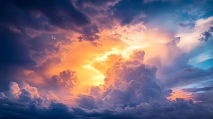 Fototapeta premium Dramatic Sunset Cloudscape Majestic Colors Of Nature