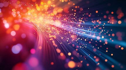 Fototapeta premium Photons interacting light waves diffraction patterns in vivid spectrometry setups