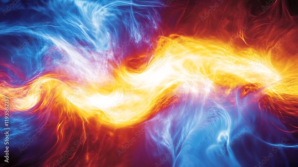 Wall mural plasma reactions turbulence patterns highlighted fluid dynamics and heat transfer visuals