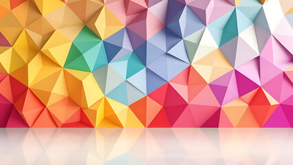 Fond abstrait mosaïque de formes géométriques 3D low poly colorées Art numérique moderne avec un style de design épuré et contemporain