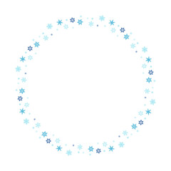 Blue Winter Snowflake Circle Frame Border
