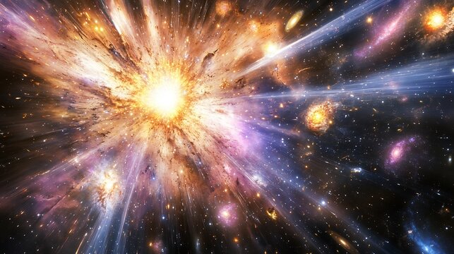 Stellar phenomena nebulae galaxy clusters emitting cosmic rays and plasma energy