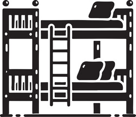 Double Bed silhouette vector with white background