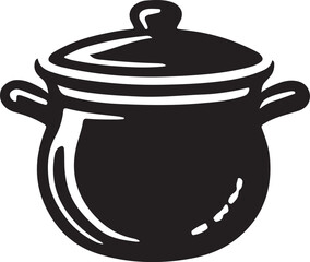 Hot pot silhouette vector with white background