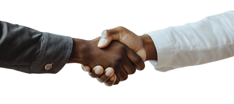 handshake isolated on white background