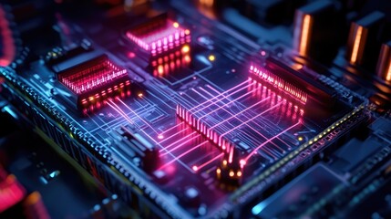 High-tech quantum cloud computing lab with quantum servers, glowing data paths, and cloud storage processing quantum information