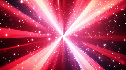  Radiant red light beams with sparkling particles