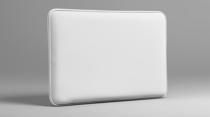 High-resolution mockup of a plain white laptop sleeve on a solid background