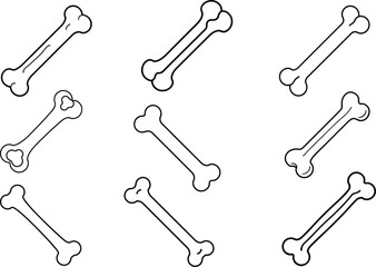 dog bone silhouette line art 
