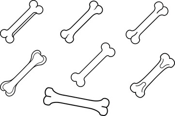 dog bone silhouette line art 