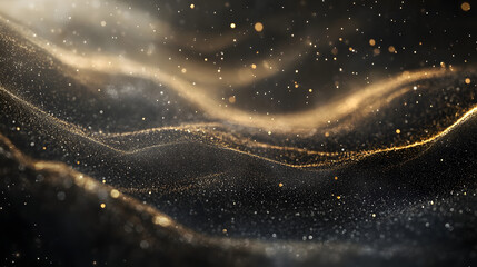 black background with gold glitter 