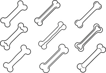 dog bone silhouette line art