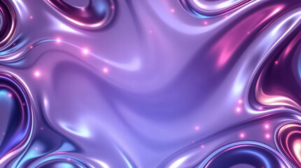 Obraz premium Purple background with chrome texture. Iridescent 3D wallpaper with vibrant colors and empty space