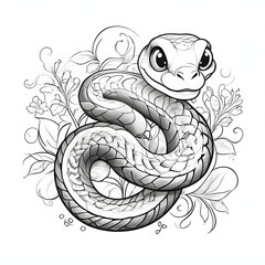 Obraz premium Chinese New Year snake coloring book for children