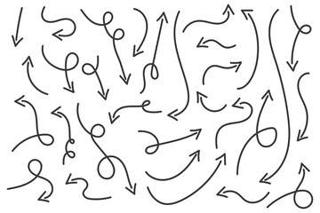 White Background Elegant arrows set for business  presentation and education.