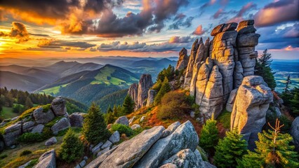Obraz premium Majestic Rocks of Warscheneck Mountain, Upper Austria: A Candid Nature Photography